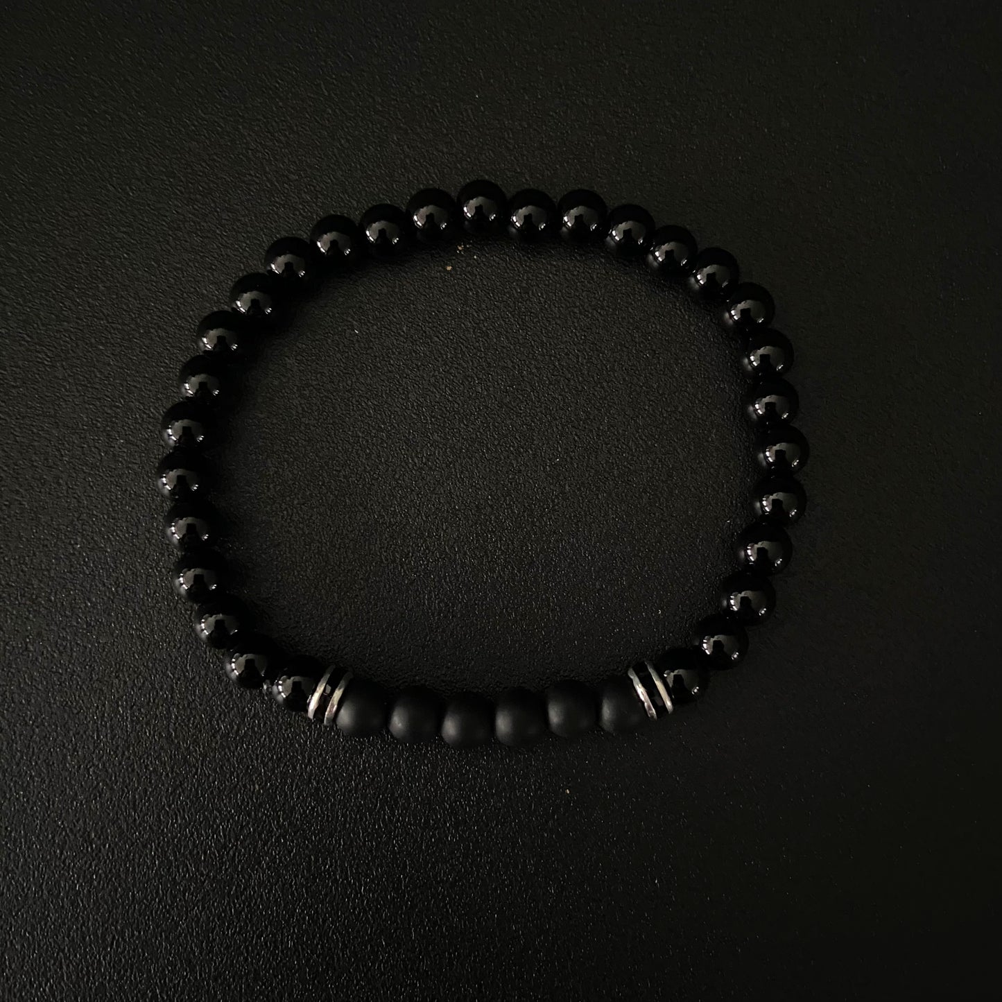 Comis—Bracelet élastique perle noir