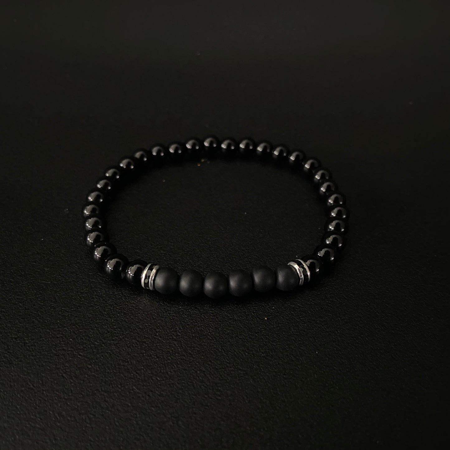 Comis—Bracelet élastique perle noir